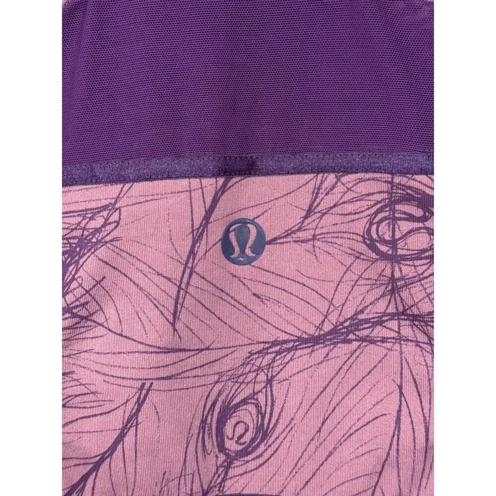 Lululemon Tank Top 6 Womens Purple Leaf Logo Racerback Athletic